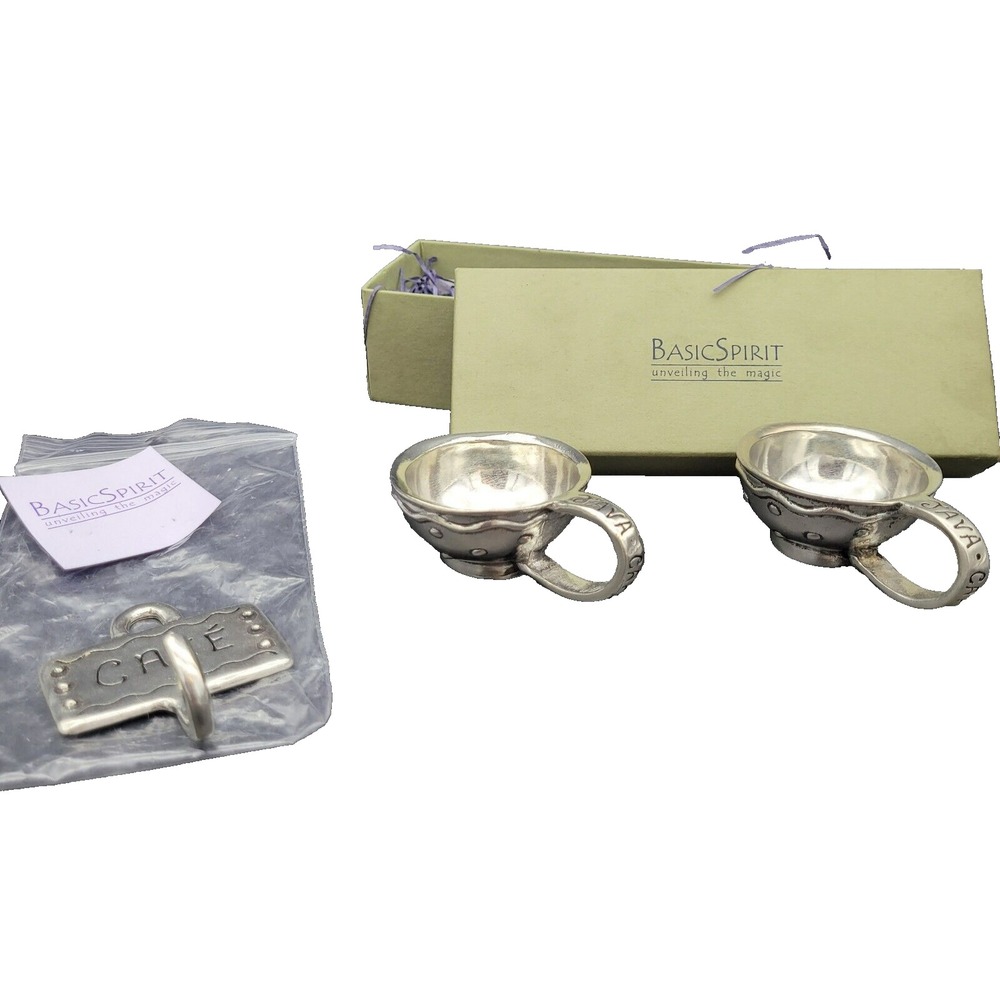 Pewter Decor Java, Cafe Latte Set + Cafe‎ Wall Hook by Basic Spirit